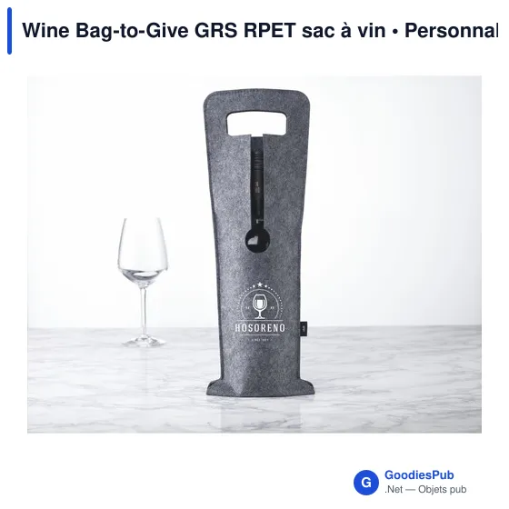 Sac à vin personnalisable Wine Bag-to-Give GRS RPET avec logo - Image 4