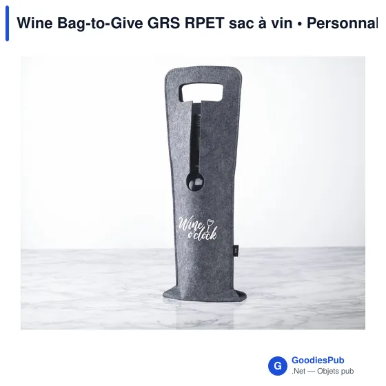 Sac à vin personnalisable Wine Bag-to-Give GRS RPET avec logo - Image 5