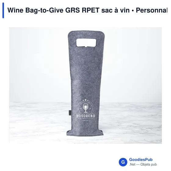 Sac à vin personnalisable Wine Bag-to-Give GRS RPET avec logo - Image 6