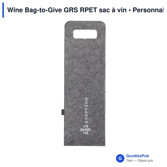 Sac à vin personnalisable Wine Bag-to-Give GRS RPET avec logo - Image 9