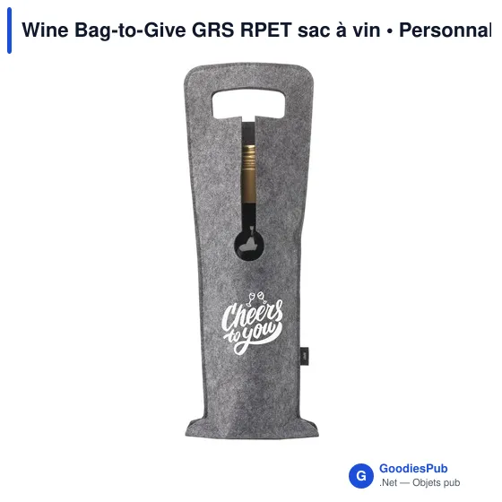 Sac à vin personnalisable Wine Bag-to-Give GRS RPET avec logo - Image 10