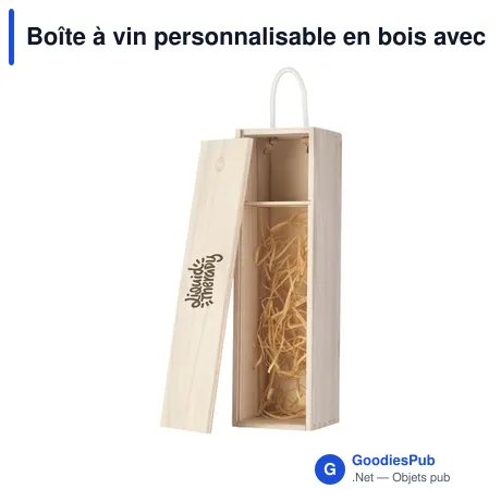 Boîte à vin personnalisable en bois avec logo - WineWood