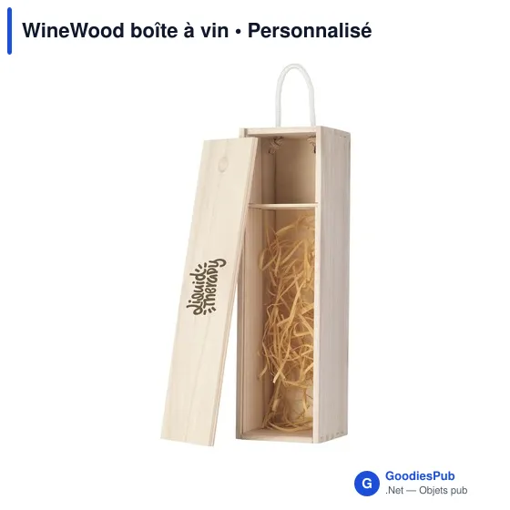 Boîte à vin personnalisable en bois avec logo - WineWood - Image 1