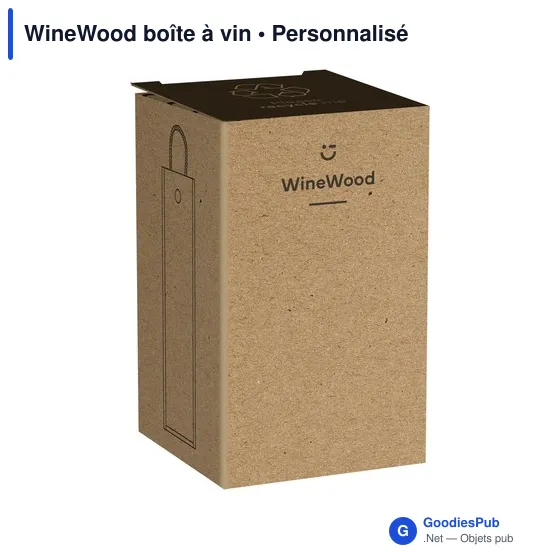 Boîte à vin personnalisable en bois avec logo - WineWood - Image 2
