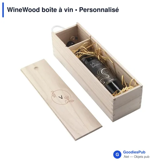 Boîte à vin personnalisable en bois avec logo - WineWood - Image 7