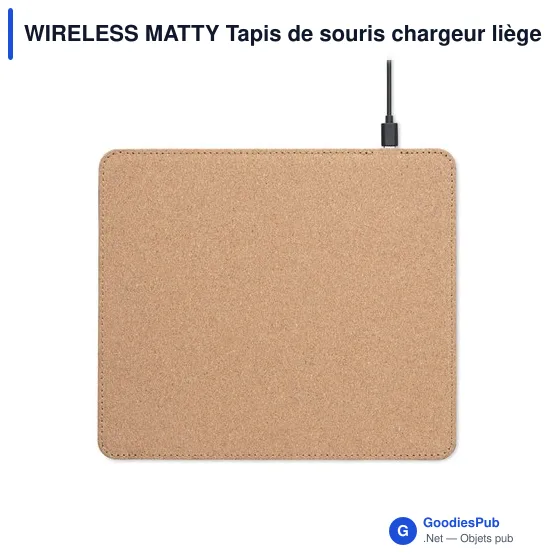 WIRELESS MATTY Tapis de souris chargeur liège - Image 4