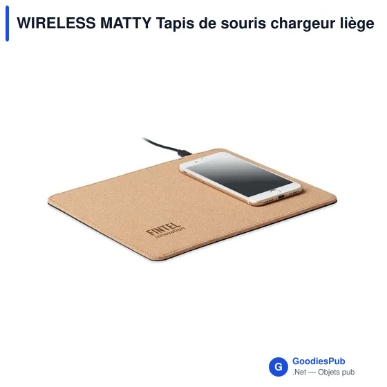 WIRELESS MATTY Tapis de souris chargeur liège - Image 5