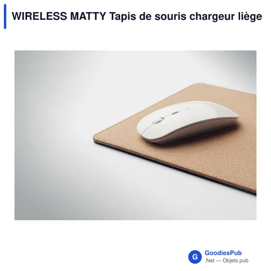 WIRELESS MATTY Tapis de souris chargeur liège - Image 6