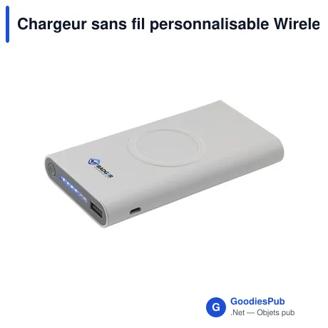 Chargeur sans fil personnalisable Wireless RCS r-ABS Powerbank 8000 avec logo