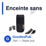 Enceinte sans fil solaire personnalisable avec lampe torche 2 x 5 W avec logo - IPX6 - Miniature 1