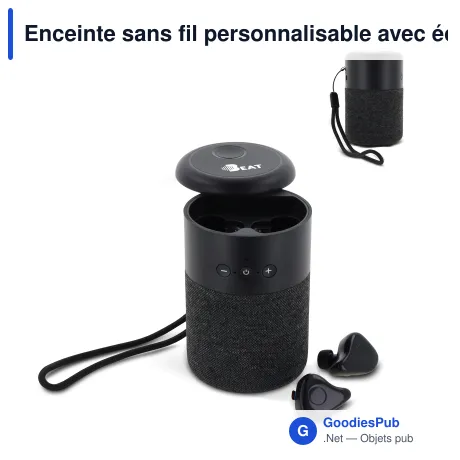 Enceinte sans fil personnalisable avec écouteurs TWS et logo - William
