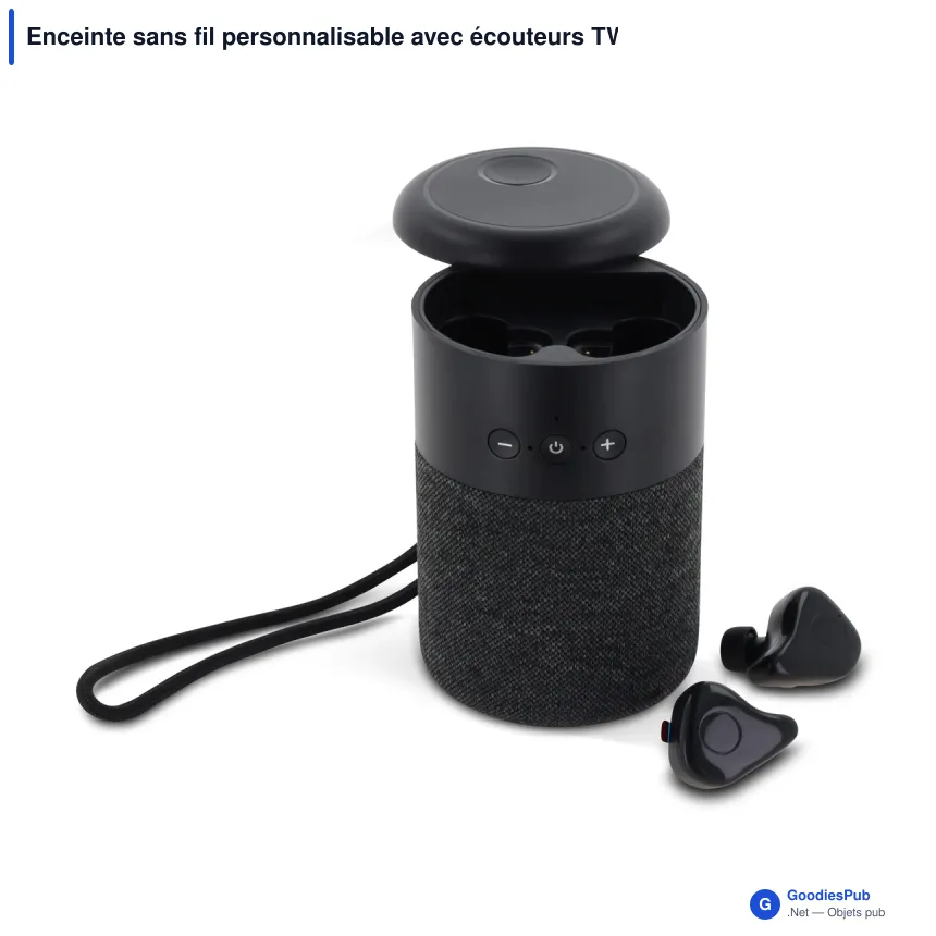 Enceinte sans fil personnalisable avec écouteurs TWS et logo - William - Image 2