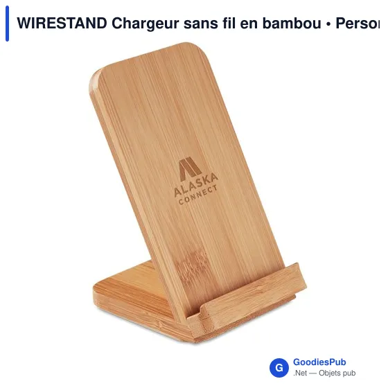 WIRESTAND Chargeur sans fil en bambou - Image 4
