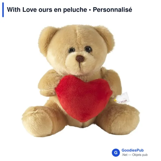 Ours en peluche personnalisable avec logo - With Love - Image 2