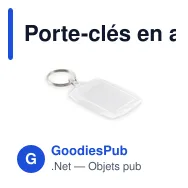Porte-clés en acrylique personnalisable avec logo - WITHME - Miniature 1