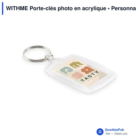 Porte-clés en acrylique personnalisable avec logo - WITHME - Image 4