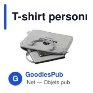T-shirt personnalisé gris pour entreprise avec marquage logo - Miniature 1