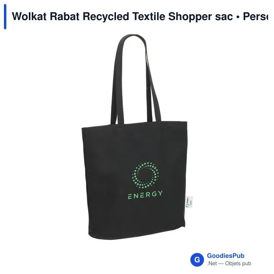 Sac shopping personnalisable Wolkat Rabat avec logo - Image 2