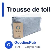 Trousse de toilette personnalisable Wolkat Safi avec logo - Miniature 1