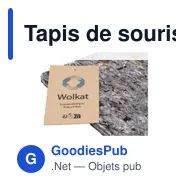 Tapis de souris personnalisable en textile recyclé avec logo - Wolkat Tanger - Miniature 1