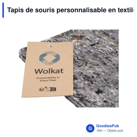Tapis de souris personnalisable en textile recyclé avec logo - Wolkat Tanger