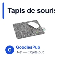 Tapis de souris personnalisable en textile recyclé avec logo - Wolkat Tanger - Miniature 6