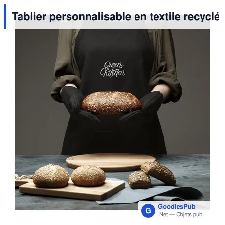 Tablier personnalisable en textile recyclé avec logo - Wolkat Taza