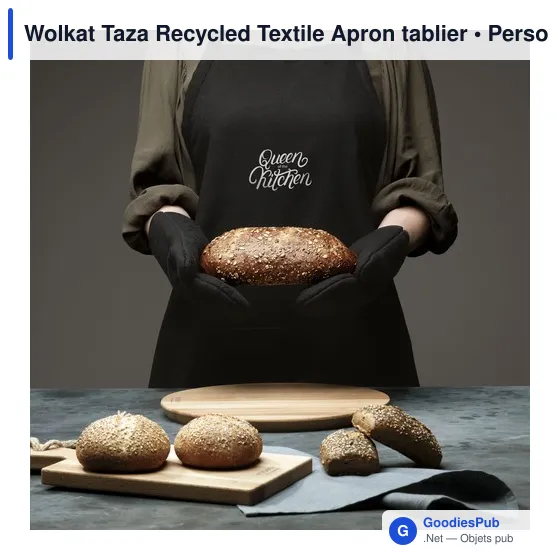 Tablier personnalisable en textile recyclé avec logo - Wolkat Taza - Image 1