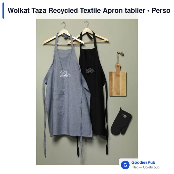 Tablier personnalisable en textile recyclé avec logo - Wolkat Taza - Image 2