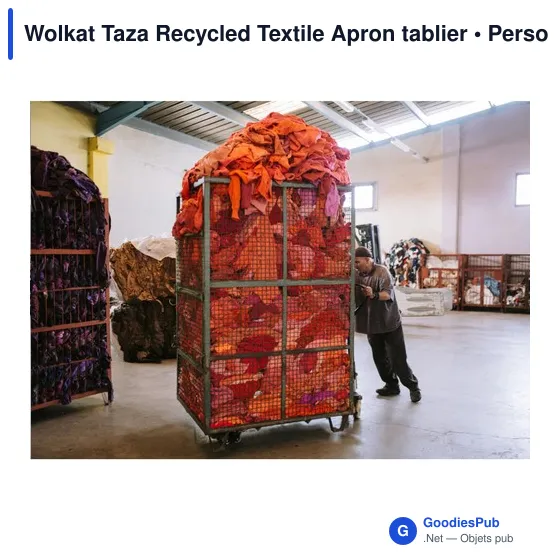 Tablier personnalisable en textile recyclé avec logo - Wolkat Taza - Image 5