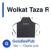 Tablier personnalisable en textile recyclé avec logo - Wolkat Taza - Miniature 6