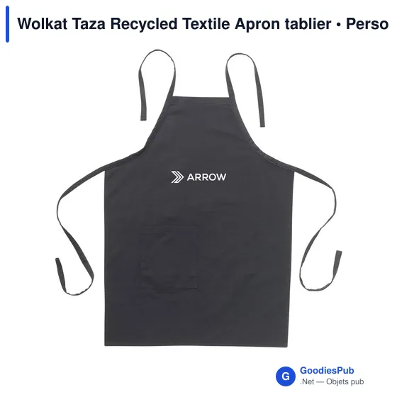 Tablier personnalisable en textile recyclé avec logo - Wolkat Taza - Image 6