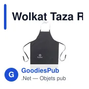 Tablier personnalisable en textile recyclé avec logo - Wolkat Taza - Miniature 7