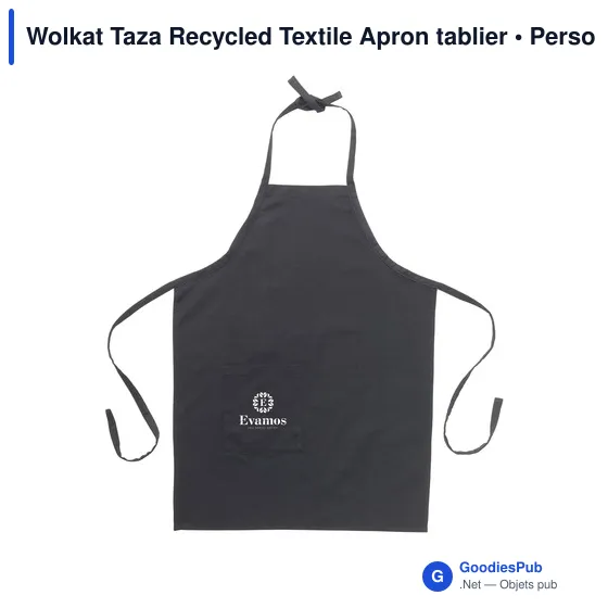 Tablier personnalisable en textile recyclé avec logo - Wolkat Taza - Image 7
