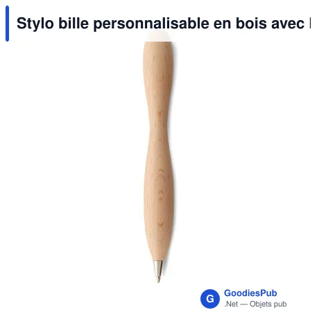 Stylo bille personnalisable en bois avec logo pour entreprises