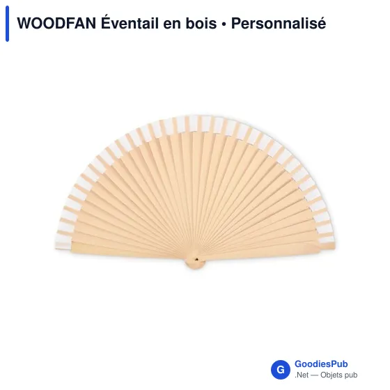 Éventail en bois personnalisable avec logo - WOODFAN - Image 2