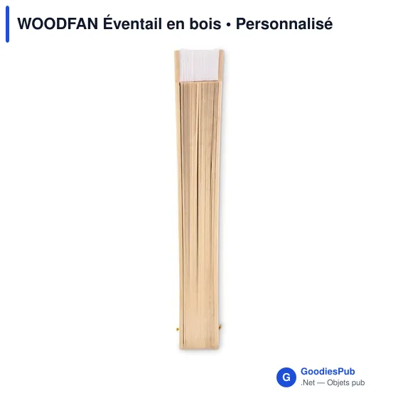 Éventail en bois personnalisable avec logo - WOODFAN - Image 3