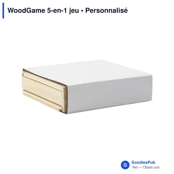 Jeu de société 5-en-1 personnalisable en bois avec logo - Image 2