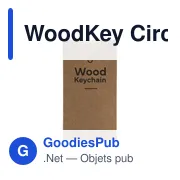Porte-clés rond en bois personnalisable avec logo - WoodKey Circle - Miniature 1