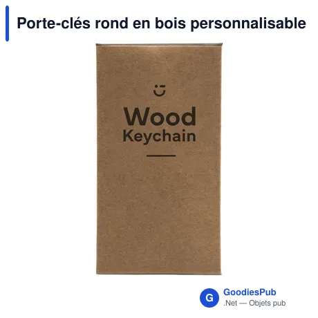 Porte-clés rond en bois personnalisable avec logo - WoodKey Circle