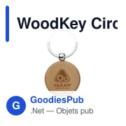 Porte-clés rond en bois personnalisable avec logo - WoodKey Circle - Miniature 4
