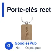 Porte-clés rectangulaire en bois personnalisable avec logo - WoodKey - Miniature 1
