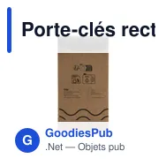 Porte-clés rectangulaire en bois personnalisable avec logo - WoodKey - Miniature 2