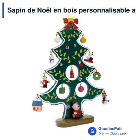 Sapin de Noël en bois personnalisable avec logo - WOODTREE