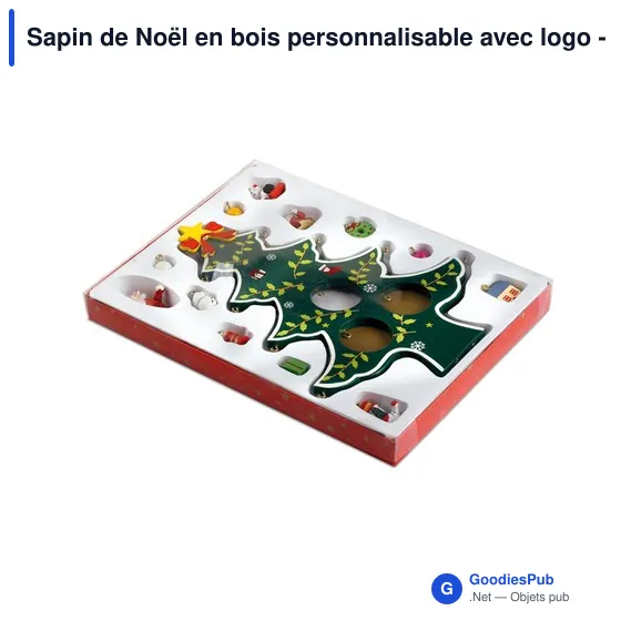 Sapin de Noël en bois personnalisable avec logo - WOODTREE - Image 2