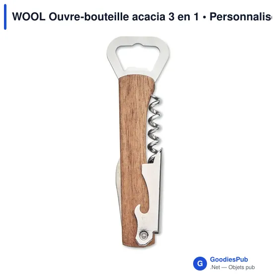 WOOL Ouvre-bouteille acacia 3 en 1 - Image 2