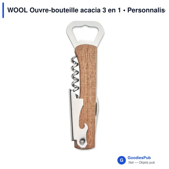 WOOL Ouvre-bouteille acacia 3 en 1 - Image 4