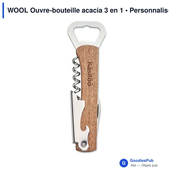 WOOL Ouvre-bouteille acacia 3 en 1 - Image 5