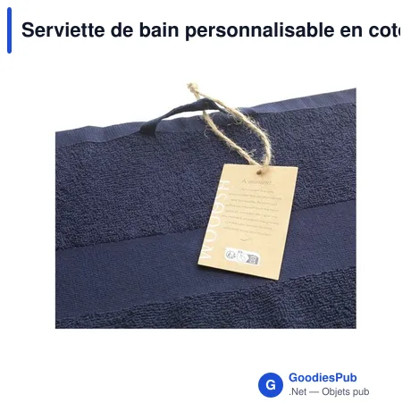 Serviette de bain personnalisable en coton recyclé avec logo - Wooosh