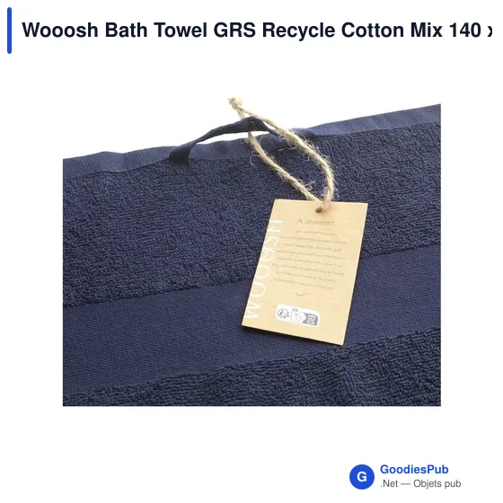 Serviette de bain personnalisable en coton recyclé avec logo - Wooosh - Image 1